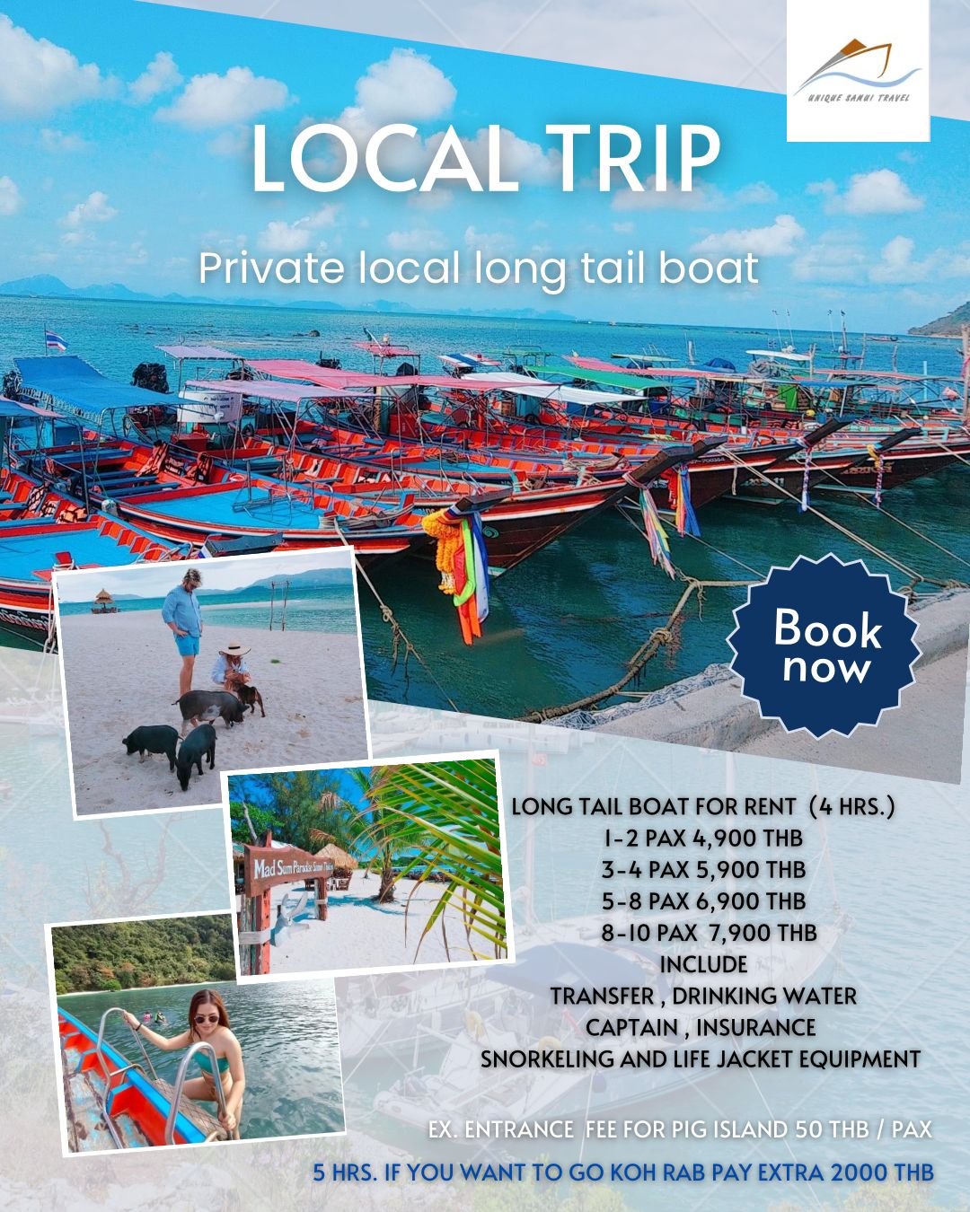 Private Local long tail boat trip (4hrs boat trip)